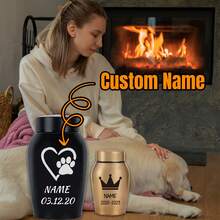 1pc Personalized Pet Urn Thread Design On The Top Dog Urn Stainless Steel Material Cat Urns Custom Name Pet Urns For Dogs Ashes Suitable For Small Medium Large - Multicolor - View 3