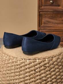 WHDXY 1 双女式平底尖头一脚蹬乐福鞋，休闲舒适通勤办公室工作鞋，适合所有季节