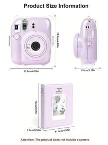 Cámara instantánea mini con estuche protector de cáscara de cristal, incluye funda para el Body de la cámara, correa, juego de 3 accesorios y paquete de 64 hojas de recambio para álbum de fotos de 3" de "Tiempo Dulce"