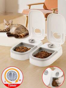 Pet Timer Automatic Feeder, Timed Quantitative Automatic Feeding, Food Wet And Dry Separate Feeding, Out Of The House Without Worrying About Forgetting To Feed The Pet - Multicolor - View 1
