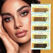 5 Styles C-Curl Cluster Lashes Kit - Hypoallergenic DIY Eyelash Extensions, Reusable Segmented Lashes For 3D Volume & Natural-Looking Layers, Easy To Apply For Beginners (Daily/Party Use)