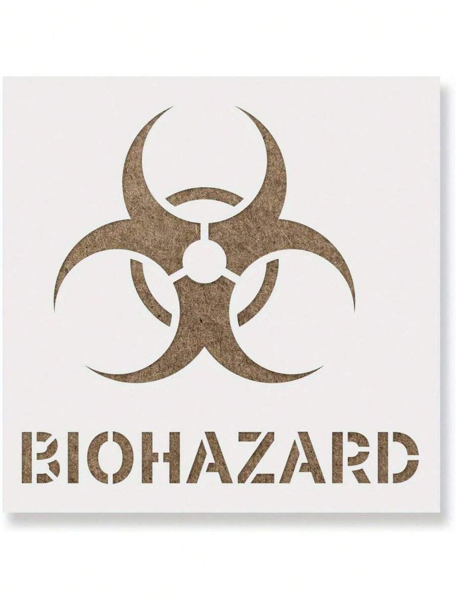 Reusable Biohazard Symbol Drawing Stencil - Durable Mylar Material Template For Wood, Walls, Art Projects - Easy To Clean, Versatile, And Long-Lasting Design Tool For Creative Minds - Single Piece - View 1