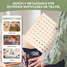 Wood Pegboard Display Stand With 20Pcs Compatible Wooden Pegs, Wooden Pegboard Stand For Jewelry, Vendors, Keychain, Necklace, Selling, Peg Board Accessories Rack Organizer(3 Style) - Wood - View 4