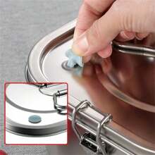 Caja de almuerzo de acero inoxidable 304 con doble capa y compartimentos separados, a prueba de fugas, útiles escolares