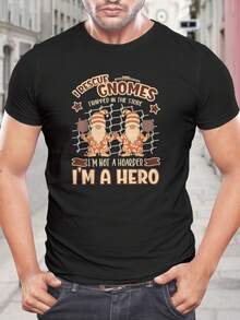 Camiseta divertida de amante de gnomos - Rescato gnomos Camisa hawaiana Camiseta de rescate de gnomos de jardín Regalo para marido Camiseta de coleccionista de gnomos No soy un acaparador, soy un héroe - Negro - Ver 1