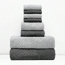 8pcs Wheat Coral Fleece Towel Set, Includes 2 Bath Towels, 2 Face Towels And 4 Hand Towels, Soft Skin-Friendly Quick Dry Absorbent Bathroom & Kitchen Towel Set Back To SchoolFor Beauty Salon Home Bathroom
