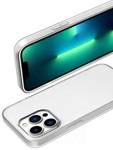 1pc Classic Transparent Soft Cellphone Case With Large Hole, Compatible With IPhone, Galaxy And Other Smartphones - Clear - View 3