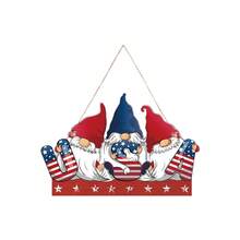 4th Of July Hanging Door Sign, Patriotic Door Hanger Rustic Star Stripe Plaque Independence Day Decorations - Dark Blue - View 6