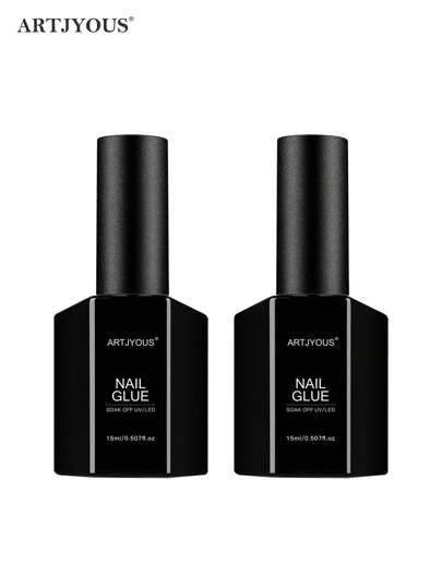 2PCS 15ml Nail Tip Adhesive Strong Bonding Long-Lasting Adhesion Secures Nail Tips Firmly Suitable For Nail Art Designs Multi-Purpose Adhesive Ensures Durability Of Manicure UV/LED Gel Formula Salon Quality Easy-To-Use Brush-On Applicator Compact Bottle Suitable For DIY Nail Art Nail Art Enthusiasts Beginners In Nail Art