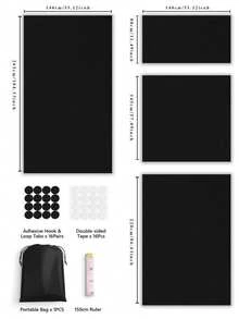 1pc New Self-Adhesive Portable 100% Blackout Thermal Insulation Curtain, DIY Cuttable Room Decor Home Decor - White - View 4