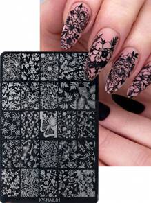 3D Spring Summer Flower Nail Stamping Plate Floral Leaves Nail Art Plate For Stamping Stamping Nails Stencil Templates Transfer Printing Mold Manicure Tools