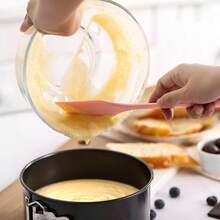 1 pieza Espátula de silicona para hornear y untar a alta temperatura, raspador de tartas y crema integrado, resistente - Multicolor - Ver 4