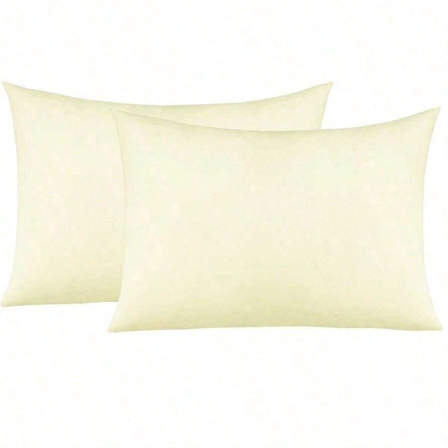 2 Pcs Zippered Toddler Pillowcases, 100% Brushed Microfiber 13x18 Pillowcases - Ivory - View 1