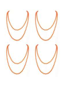 D EXCEED 1/2/4/5 PCS 1980s Long Neon Bead Nekalce For Women Neon Party Costume Accessories For Women Neon Artificial Bead Necklace Solid Color Bride Weddings Masquerade Festival Decorations Gifts