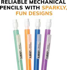 BIC Xtra-Sparkle Number 2 Mechanical Pencils With Erasers (MPLP241-BLK), Medium Point (0.7mm), 24-Count Pack, Cute Mechanical Pencils For Girls, Boys And Adults (Barrel Colors May Vary) Back To School - 0.7mm - View 2