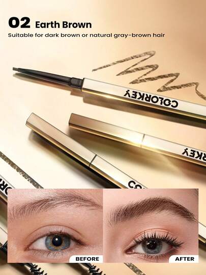 Crayon à sourcils Contour Sketch COLORKEY, crayon à sourcils longue tenue et anti-bavure, définisseur de sourcils naturel et soyeux, tête de brosse fine pour un maquillage de sourcils précis. Maquillage cosmétique de marque pour le visage, parfait pour les femmes et les filles. Idéal pour le printemps et l'été, convient pour le style Y2K, cadeau pour l'anniversaire et la fête des mères, prêt pour une fête rave, meilleure couleur