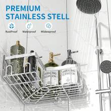 Youvip Adhesive Corner Shower Caddy - No Drilling Wall Mounted Shower Shelves-Rustproof, Organizer For Bathroom With Soap Holder. Silver - 銀色 - 查看 6