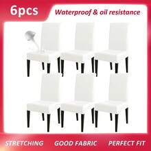 4/6pcs Faux PU Leather Solid Color Dining Chair Covers, Elastic Mid-Back Chair Slipcovers For All Seasons, Stretchy Soft & Removable For Office, Kitchen, Hotel, Home Decor - Multicolor - View 11