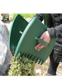 2pcs Leaf Scoops Hand Rakes - Large Plastic Garden Grabbers For Picking Up Leaves, Grass Clippings, Debris - Durable Gardening Hand Tools Set