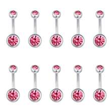 1/7/10pcs Stainless Steel 14G Low-Allergy Navel Rings, Unisex Body Piercing Jewelry