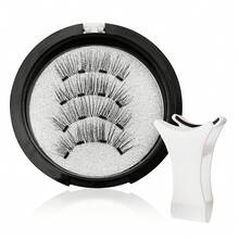 Waloshow 磁性睫毛套装 - 天然睫毛，磁性粘合，无需胶水或眼线，轻巧且可重复使用，配有镊子，方便使用