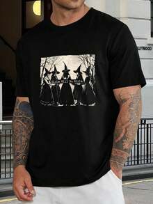 Camiseta de Brujería 'Las Chicas Serán Chicas' - Camiseta de Halloween de Temporada de Miedo, Ropa Feminista de Bruja, Estampado Gráfico Único, Parte Superior para Hombre y Mujer - Negro - Ver 1