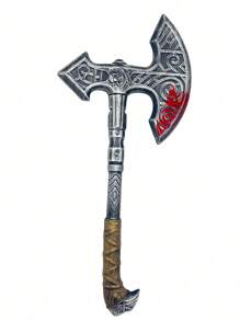 1pc Plastic Imitation Axe Weapon, Primitive/Viking/Pirate Cosplay Costume Party Decoration Prop