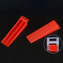 100 件装地砖找平系统夹子垫片带瓷砖打桩垫块用于瓷砖铺设找平施工工具 - 彩色 - 查看 4