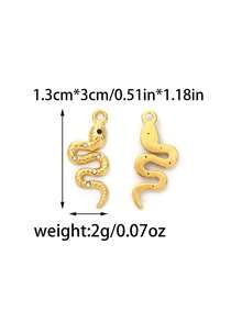 1pc Rhinestone Curved Snake Accessory, Versatile Stainless Steel Pendant Keychain - Point Drill Snake Accessories - View 7