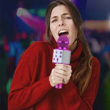 Microphone Audio Integrated Microphone Home Singing K Wireless Bluetooth Can Be Inserted Tf,Usb Card Play Music Outdoor Party Family Gathering,Microphone,Mic,Wireless Microphone