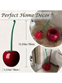 1 Piece Toilet Brush Set - Reusable, Plastic Bathroom Cleaning Tool, Rust-Proof And Leak-Proof, Deep Cleaning Bathroom Accessories, Cleaning Brush With Thick Bristles, With Base For Storage And Organization, No Electricity Required Bathroom Decor Summer