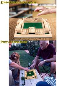 1PC Wooden Classic Four-Sided Numbered Board Game, 4-Sided Number Flipping Board Game For Party And Tabletop Entertainment,Great For Party, Bar And Family Gathering