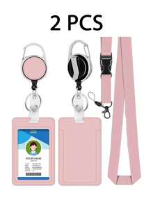 1 件、2/4 件紫色/粉色卡夹，带挂绳，伸缩夹，学生证夹，员工徽章夹，公交卡夹，适合送给朋友、同事、老师、长辈的有意义的新年礼物 - 彩色 - 查看 13