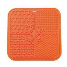 1 pièce Tapis d'alimentation lente pour animaux de compagnie à 4 compartiments, 11 couleurs, avec grattoir et outils de répartition, en silicone, ventouse, peut être fixé au mur, convient aux chats et aux chiens