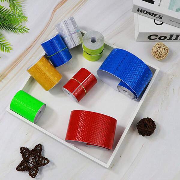 Reflective Tape, Reflective Stickers High Visibility Safety Warning Tape Self Adhesive Security Marking Sticker For Car Road Outdoor Bikes, For Outdoor Nighttime Visibility, Trailers, Apparel Back To School