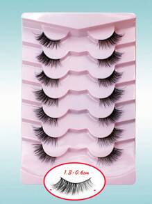 Rikuaild Half Lashes 7 par miękkich naturalnych delikatnych rzęs kocie oko narzędzie do makijażu cienki czarny pasek sztuczne rzęsy przedłużanie