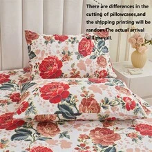 3pcs/Set Skin-Friendly Soft Floral Printed Bedskirt Set (1pc Bedskirt + 2pcs Pillowcases), Moisture-Wicking Breathable, Wrinkle-Resistant, All Season Use, Elegant Printing, Fashionable & Suitable For Bedroom And Hotel - National Peony-bed Skirt - View 7
