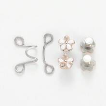 1 件女士金属时尚毛茛图案装饰腰扣可拆卸可调节裤子和裙子尺码防走光适合夏季日常休闲使用，赠送朋友 - 彩色 - 查看 5