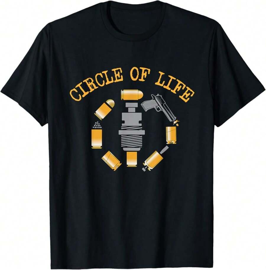 Ammo Reloader Process Circle Of Life - Reloading T-Shirt>ET Gifts For Grandparents - Black - View 1