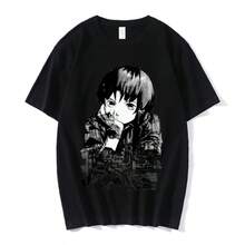 Anime Serial Experiments Lain T-Shirt Men Women Graphic T Shirts Unisex Iwakura Manga Girl Sci Fi Short Sleeve Tee Tops 62463 - Black - View 1