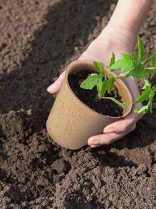 20/40 Stücke kompostierbare Papierpulp-Anzuchttöpfe, Einwegsamentöpfe, praktisch für Sämlingswachstum, kleine Blumentöpfe einfach zum Umtopfen, Gartenzubehör