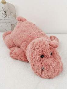 1个粉色河马毛绒玩偶，触感柔软的毛绒抱枕，可爱的毛绒玩偶，适合儿童和成人，蓬松的野生动物毛绒抱枕，床头装饰，毛绒玩偶，送给亲朋好友的礼物 - 粉色 - 查看 10