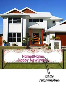 1pc Customizable Bride & Groom Name Backdrop, Wedding Party Outdoor Decoration Banner, Celebration Props