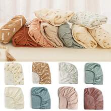 1 件婴儿摇篮床笠，透气棉布摇篮床垫，带可拆卸可洗罩，适合各种体型