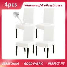4/6pcs Faux PU Leather Solid Color Dining Chair Covers, Elastic Mid-Back Chair Slipcovers For All Seasons, Stretchy Soft & Removable For Office, Kitchen, Hotel, Home Decor - Multicolor - View 12