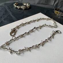 1Pc Punk Thorns Wire Barbed Trousers Long Waist Chain Hippop Grunge Goth Women Men Pants Jeans Accessories
