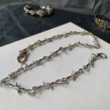 1Pc Punk Thorns Wire Barbed Trousers Long Waist Chain Hippop Grunge Goth Women Men Pants Jeans Accessories