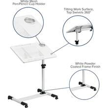 Flash Furniture Macon White Adjustable Height Steel Mobile Computer Dk - Bildfarbe - View 3