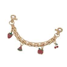 Summer 1/3 Piecesfruit-Themed Enamel Pendant Bag Chain, Alloy Extension Chain, Mixed Shape, Light Gold, 20.3-31 Cm /7.99-12.2 Inches In Length, 0.8-1.2 Cm In Width, 3 Styles, Handbag Accessory Decoration DIY Wallet Making