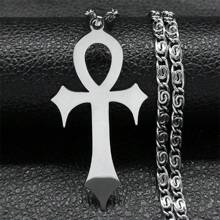 Collar de cruz ankh egipcia para mujeres/hombres, color dorado de acero inoxidable, amuleto, joyería de protección